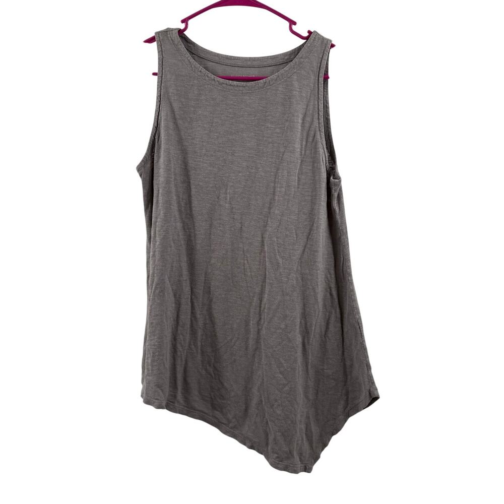 Eileen Fisher Tank Top SZ Small Hemp Organic Cotton Gray Asymmetrical Sleeveless